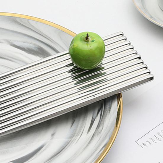 1 набор палочек для еды, термостойкие шестиугольные палочки для еды из нержавеющей стали, палочки для еды для ресторана отеля, товары для дома