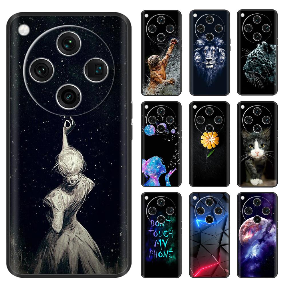 Painted Cover For Oppo Find X8 Pro Soft Black Silicon Back Cover Cases For oppo Find X8 findx8 Pro Shockproof Shell Cases Bumper