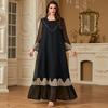Arabic Malaysian Patchwork Long Sleeve Tall Muslim Fashion Dress
