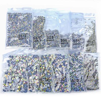 Белые стразы из стекла с эффектом AB для термофиксации для DIY аксессуаров и чехлов для телефонов