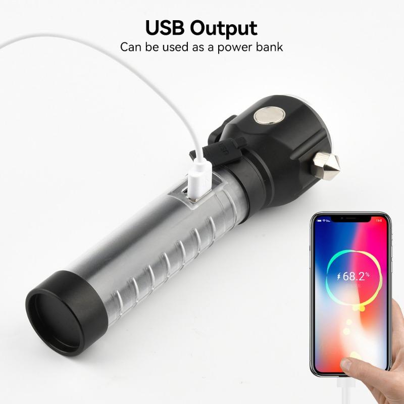 Telescopic Zoom Flashlight Rechargeable Portable Multifunctional Outdoor Strong Light Flashlight