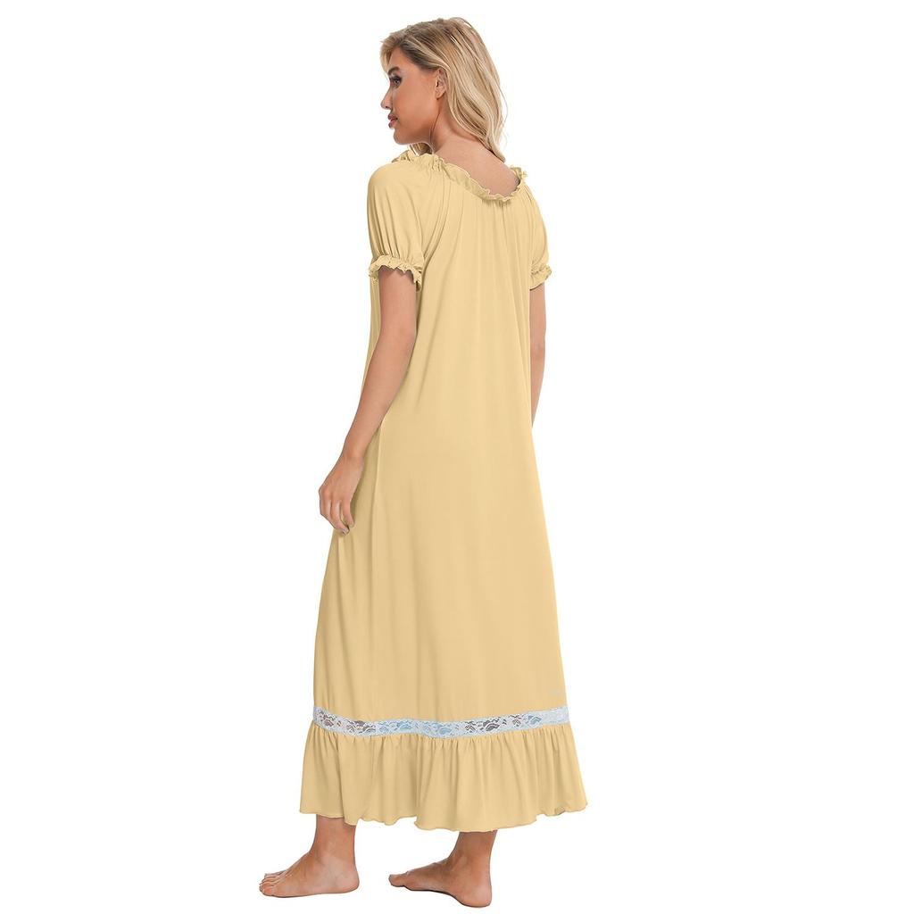 Pajamas for Women Short Sleeve Night Sleep Dress Comfy Loose Casual Lounge Wear Spring Summer Autumn Nightgowns