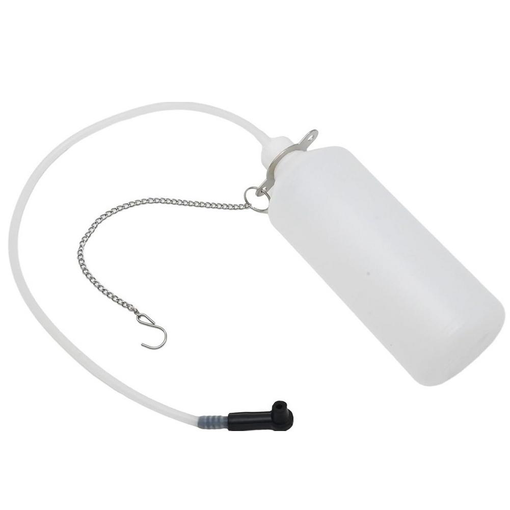 Transparent Brake Fluid Reservoir 1L Brake Bleeder Bottle with 60cm Hose & Universal Rubber Adapter Manual Brake Bleeder Device
