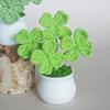 1 шт. вязаное растение в горшке в стиле Ins Garden Finished Clover Four Leaf ручная работа имитация цветка украшение стола украшение для дома