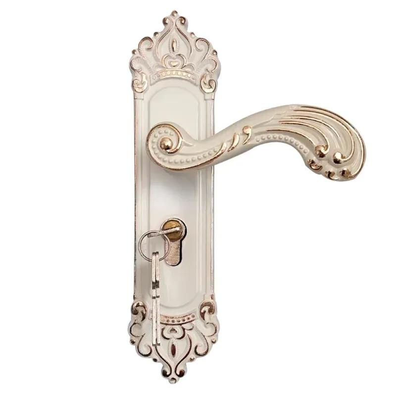Europese Stijl Handvat Slot Deurslot Sleutel Kit Combinatie Aluminiumlegering Retro Lock Familie Kamer Deur Hardware Accessoires