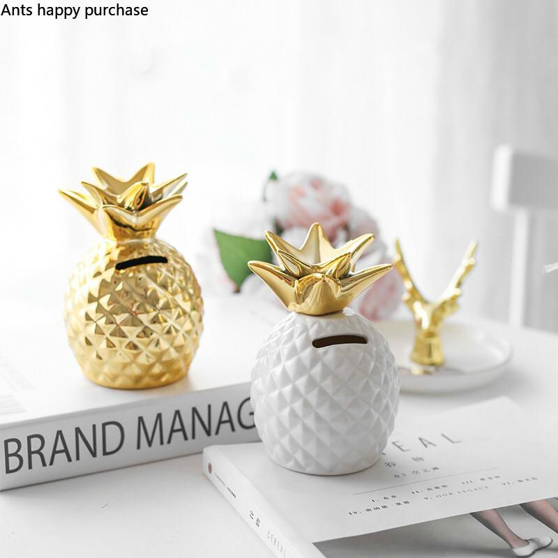 Ананасовый ящик для хранения Керамические украшения Копилка Украшения Ремесла Украшения для дома Аксессуары Модель резервуара для хранения Мебель