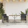 VidaXL Bistro Set with Cushions 3 Pcs, Chairs and Patio Table, Outdoor Backyard Terrace Furniture, Grey 365067