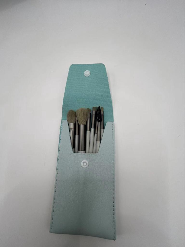 Набор из 8 кистей для макияжа с мягкой щетиной для начинающих - Портативные кисти для теней и тональной основы