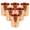 Copper Water Glasses with Embossed Design, Drinkware & Serveware, Ayurvedic Health Benefits, 300 Ml Capacity, Set of 6