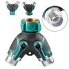 Garden Hose Splitter with Shut-off Valves 2 Way Heavy Duty Y Spigot Splitter 3/4" GHT Thread Outdoor Faucet Splitter for Gardens Patios
