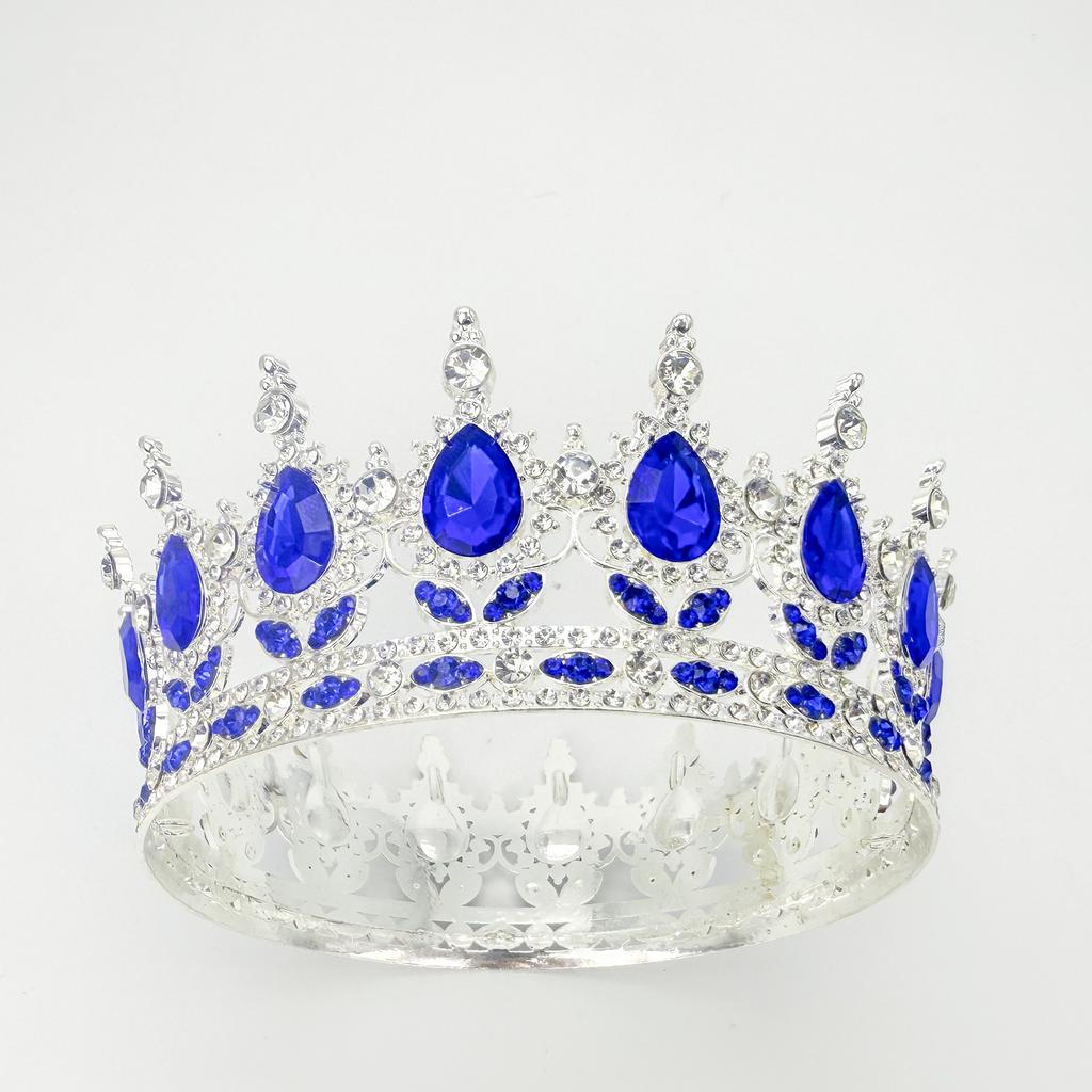 Full Circle Crown Tiara Colorful Baroque Retro Full Diamond Jewelry Wedding Accessories Crown Bridal Crown