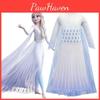 Очаровательное белое платье Эльзы для косплея для девочек с накидкой, идеально подходящее для вечеринок