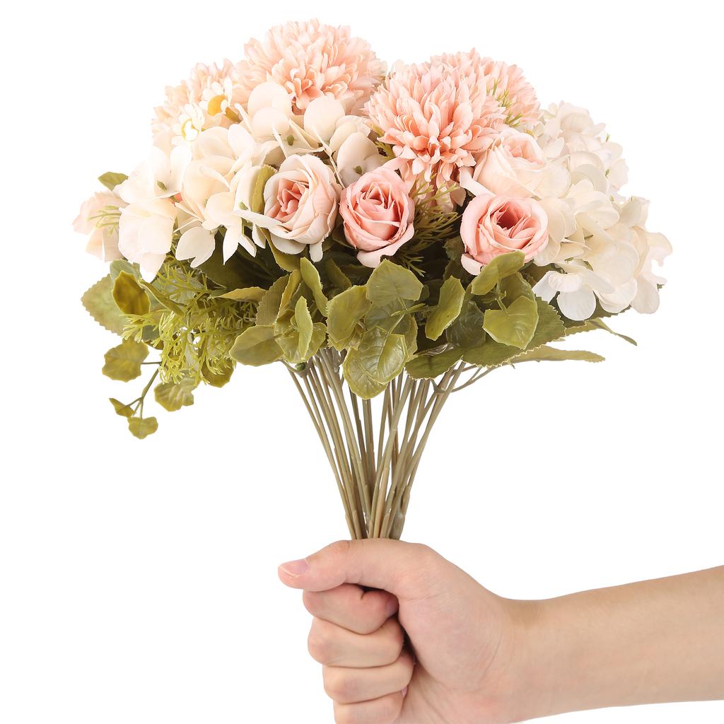 4 шт. поддельные гортензии розы искусственный шелковый букет ромашек осенние украшения для кухни, дома, сада, стола, центральные детали, декор