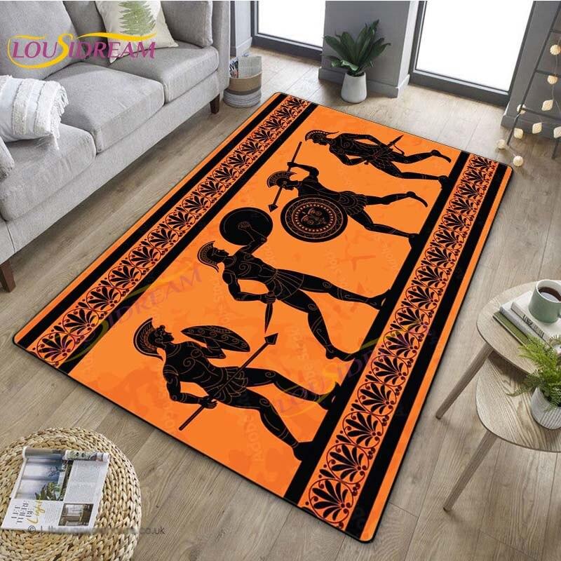 3D Египетский ковер «Древний всадник», греческий ковер, ковер Древнего Египта для гостиной, спальни, кухни, греческий домашний декор, нескользящий напольный коврик