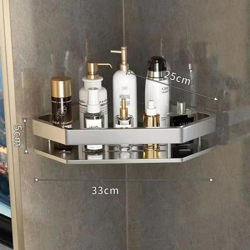 Угловая полка без перфоратора, полка для ванной комнаты, настенный держатель для душа, алюминиевый держатель, органайзер для ванной комнаты и кухни, аксессуары