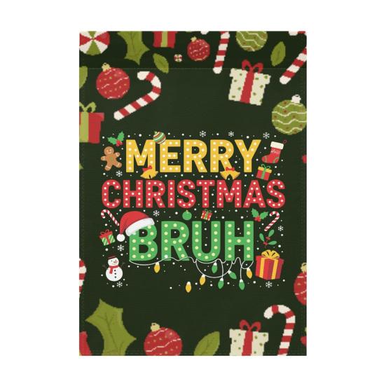 Wait Your Turn Fat Boys Garden Flag Funny Turkey Santa Claus Thanksgiving Christmas Hanging Banner for Outdoor Porch Yard Decor