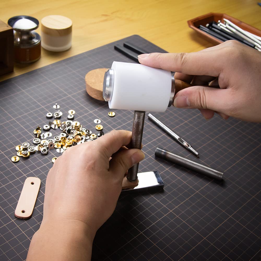 WUTA Professional Leather Carving Leather Craft Leather Craft Leather Nylon Head Handmade DIY Leather Tools Hamlet, Mallet, Molle, Hammer,