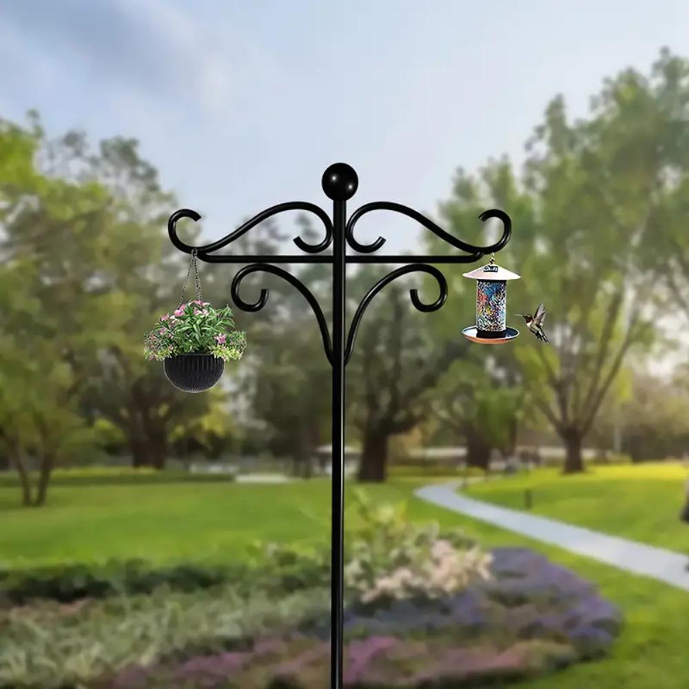 Черные подвесные крюки для корзин, регулируемые крюки для растений, металлические пастушьи крюки, для помещений и улицы