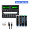 8slot LCD Smart 1.5V Li-ion Battery Charger+1.5V AA AAA Li-ion Rechargeable Battery