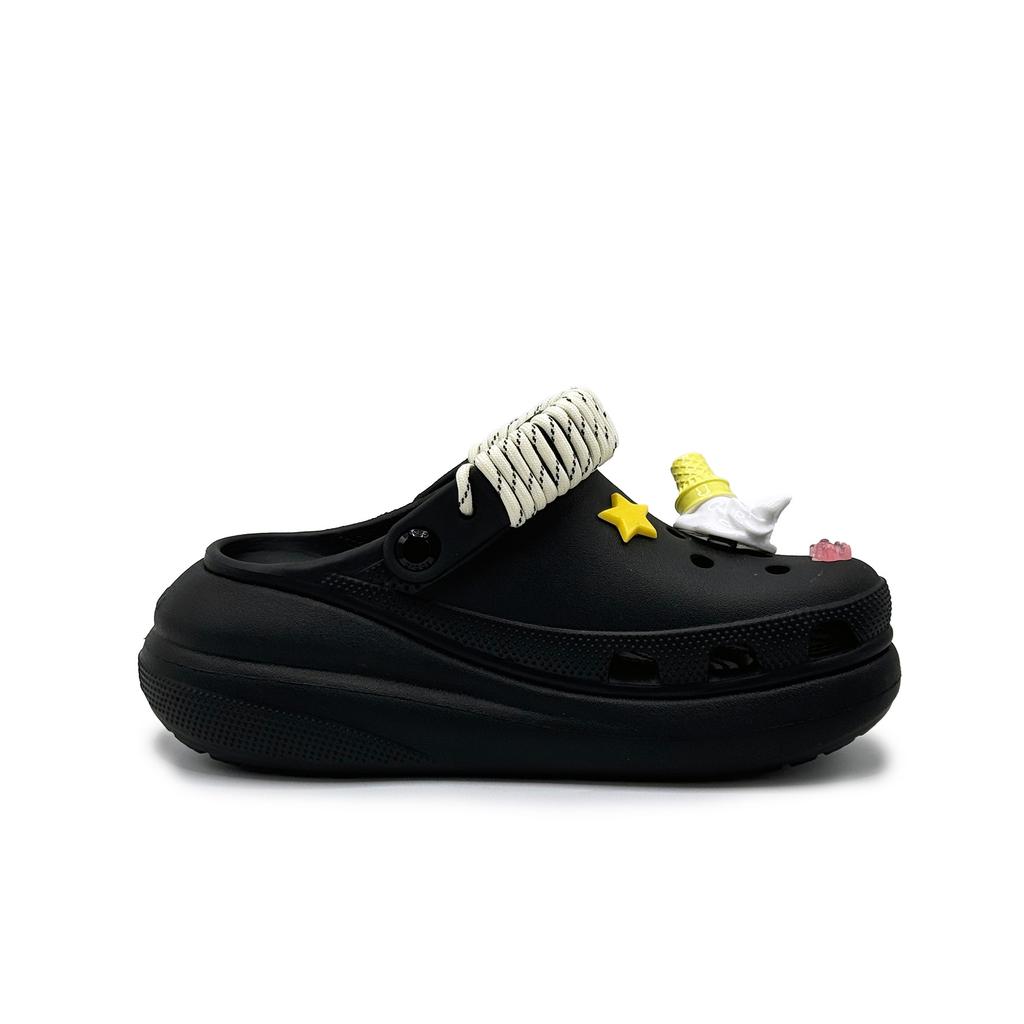 Crocs Crush Clog Конус EVA Мороженое Мармеладный мишка Аксессуары Сладкие и Милые Дырявые туфли Женские Черные