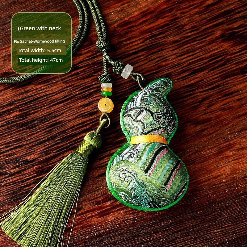 Country Chinese Ancient Style Dragon Boat Festival Fu Lu Gourd Sachet Perfume Bag Car Pendant Pendant Small Gift Embroider Birth Year Pouch