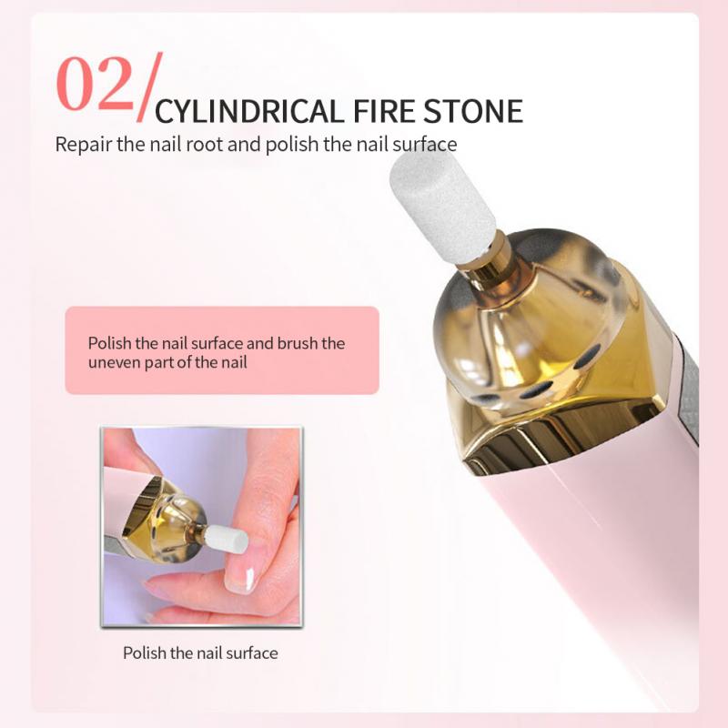 Электрическая дрель для ногтей 5 в 1 комплект аккумулятор для маникюра и педикюра шлифовка полировка ногтей художественная шлифовальная пилка ручка инструменты машина
