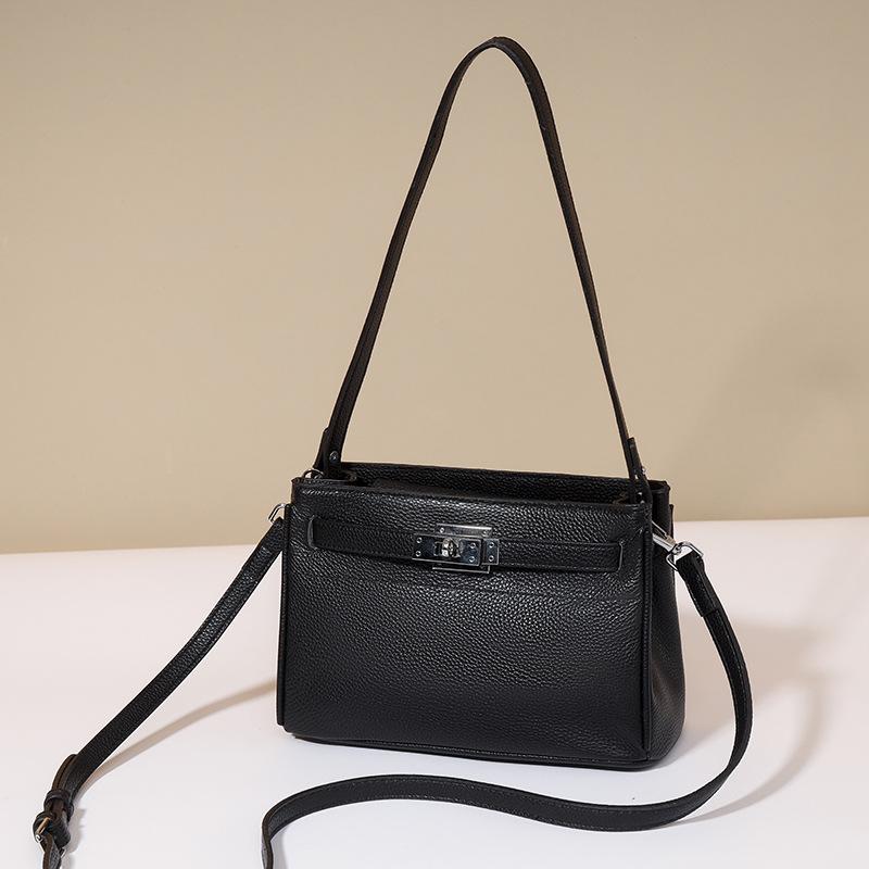 Сумка из натуральной кожи Head Cowhide - запирающийся кошелек подмышкой (Женская сумка через плечо Premium Sense большой вместимости для поездок на работу)