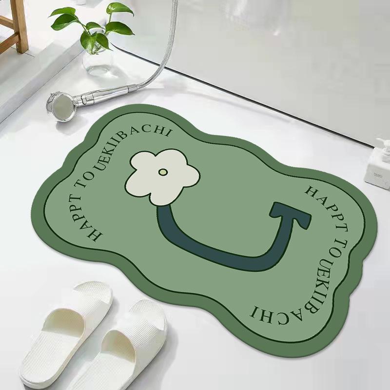 Нескользящий впитывающий коврик для двери ванной комнаты Fresh Flower