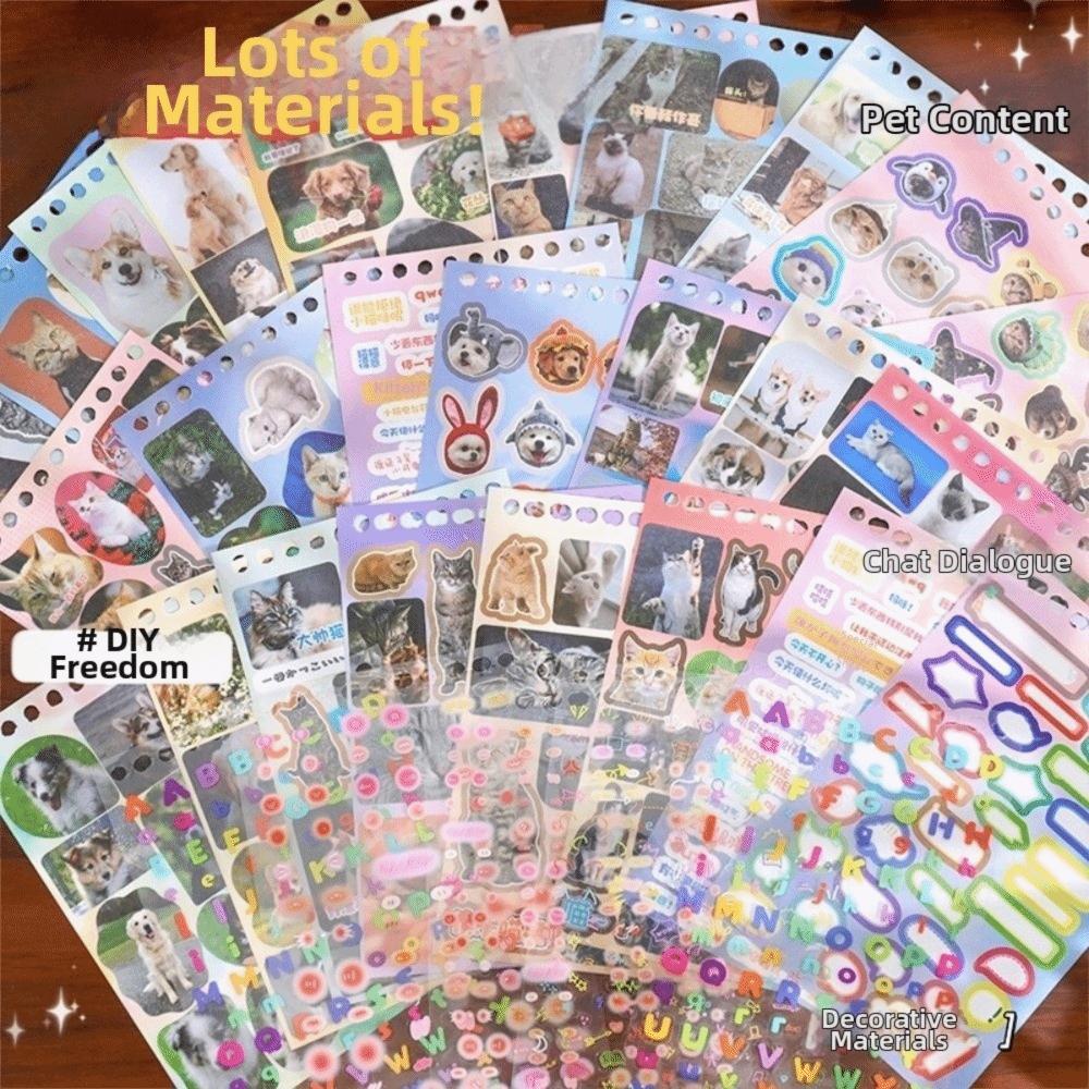 Coil-Bound Scrapbook Stickers Ring Binding Animal Sticker Book Journaling Scrapbooking Decoration