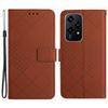 HT06 For Honor 200 Lite Magnetic Phone Case Rhombus Pattern Leather Stand Cover