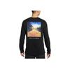 Nike Dri-Fit FW24 Trail Crew Neck Удобная мягкая быстросохнущая футболка с длинным рукавом для мужчин, черные топы HJ3602-010