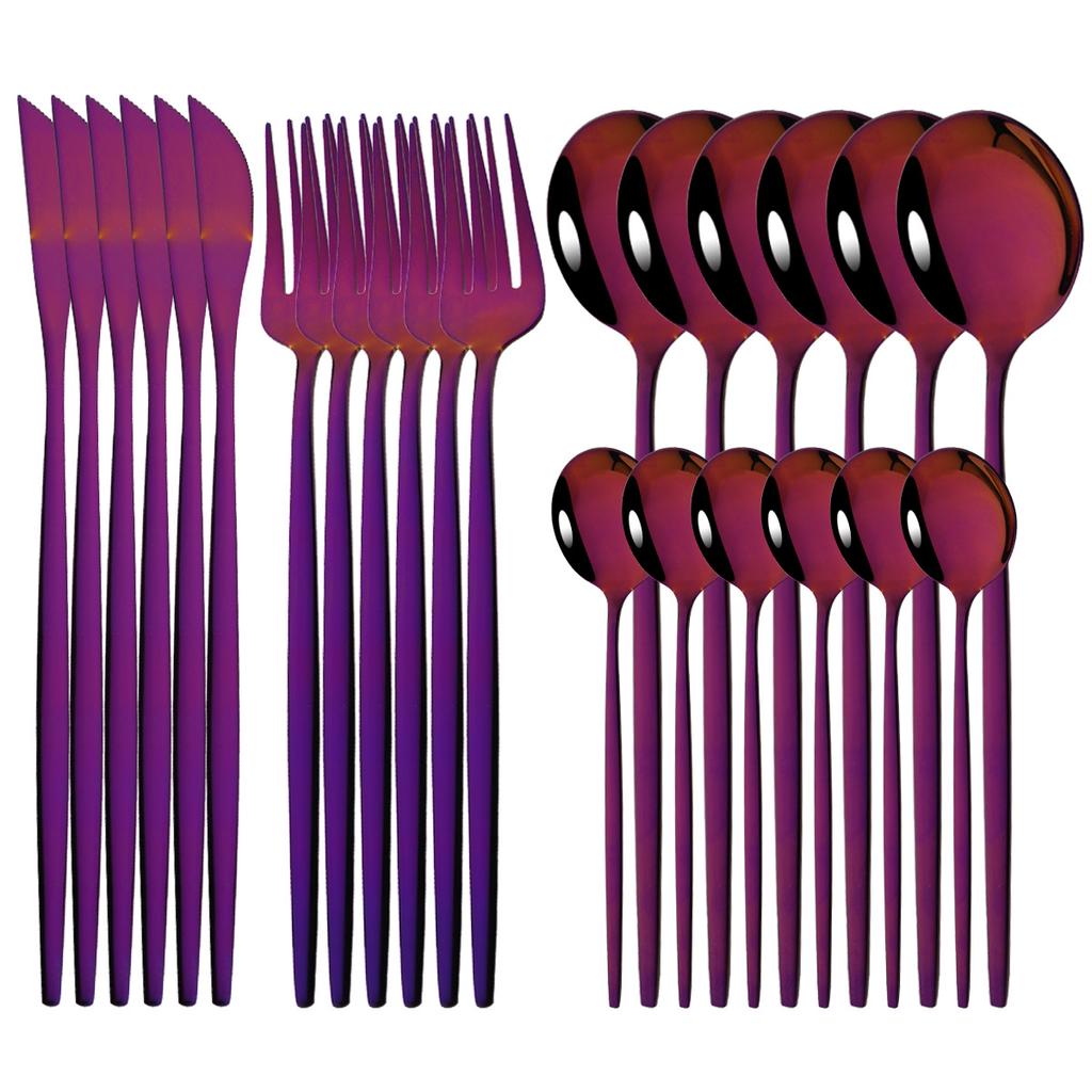 24 шт. золотой набор посуды, столовые приборы из нержавеющей стали, столовая посуда, ложка, нож, вилка, набор столовых приборов, западная кухонная посуда, столовое серебро