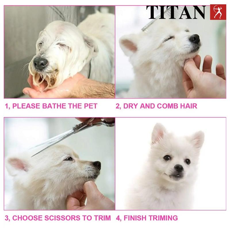 Titan High Quality SUS440C Japan Steel Cut Thinning 7.0, 7.5, 8, 8.5 Shears Pet Dog Cat Scissors Supplies Dog Grooming Scissors