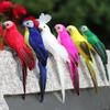 Simulation Parrot 3D Embedded Eyes Real Feather Creative Artificial Bird Figurine Garden Lawn Ornament