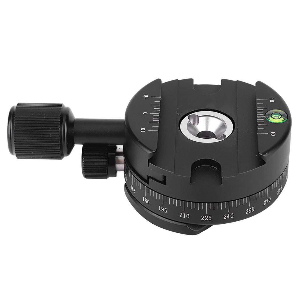QJ 01 Aluminum Alloy Panoramic Tripod Head, 360° Rotatable, for Arca-Swiss Clamps, with Quick Plate
