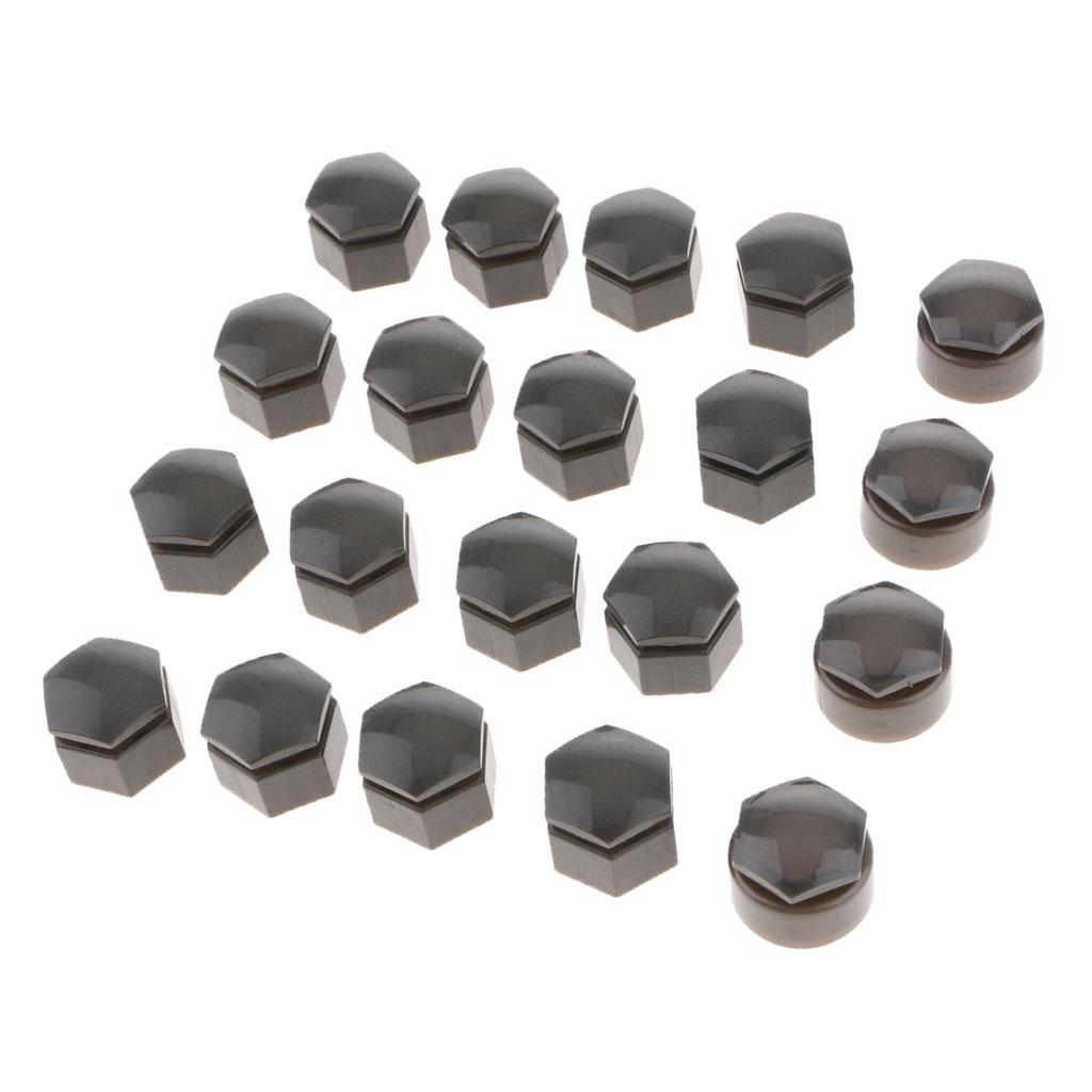 Set of 20 19mm Car Wheel Lug Nut Bolt Cover Caps Protector Gray for 118a Q7a118