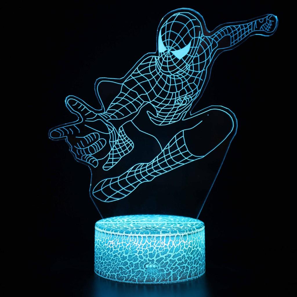 Spider-man 3d Led Night Light Modern Home Bedroom Decoration With Remote Control