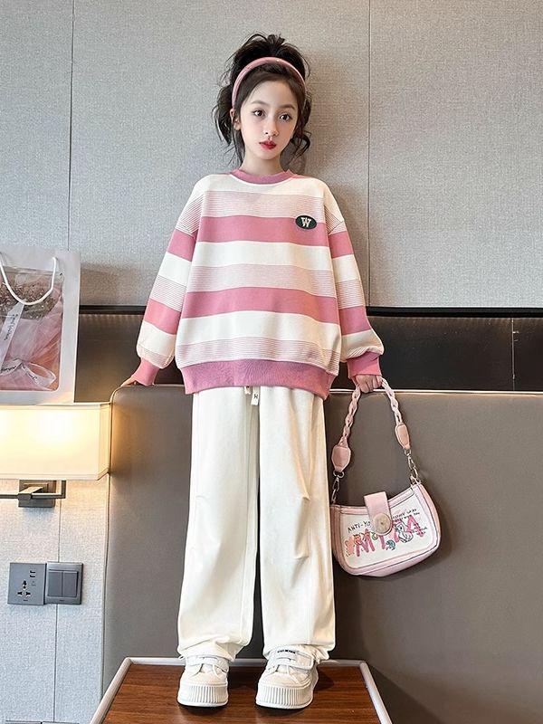 Весна и осень 2023 года, модный свободный свитер и топ для детей