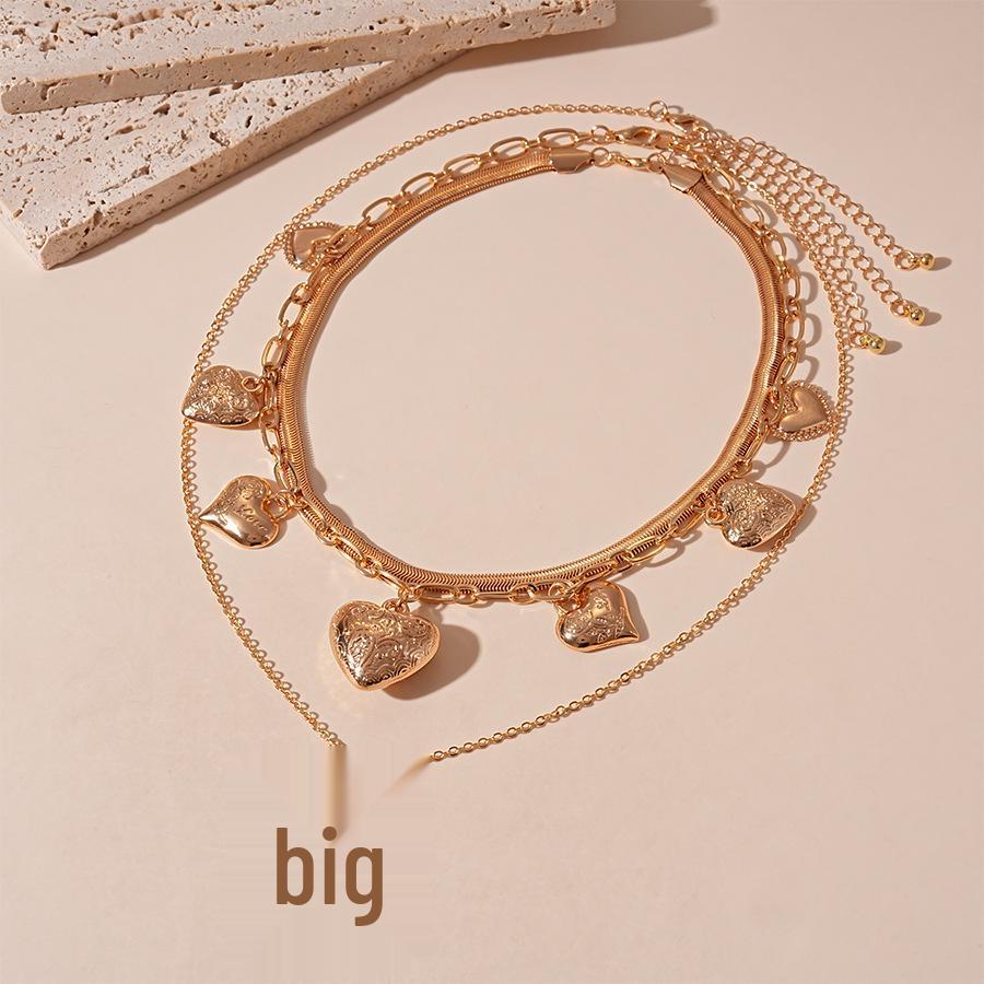 Винтажное металлическое ожерелье с ракушкой в форме сердца: Роскошная, Уникальная и Преувеличенная Цепочка на Ключицу