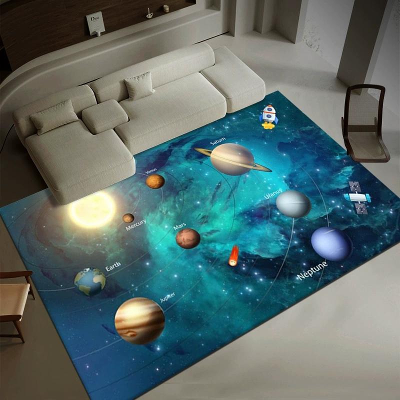 Ковер с рисунком планет Солнечной системы Ковер для гостиной Коврик для спальни и столовой Нескользящий коврик Домашнее украшение