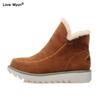 Warm Fur Women Snow Boots Flat Platform Winter Shoes Flock Ankle Boots Female Fashion Non-Slip Basic Snow Casual Shoes 258