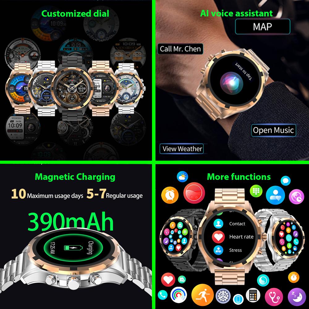 SACOSDING SA117 Smart Watch Always On Display NFC Bluetooth Call Voice Assistant 466*466 AMOLED Screen Sports Fitness Smartwatch