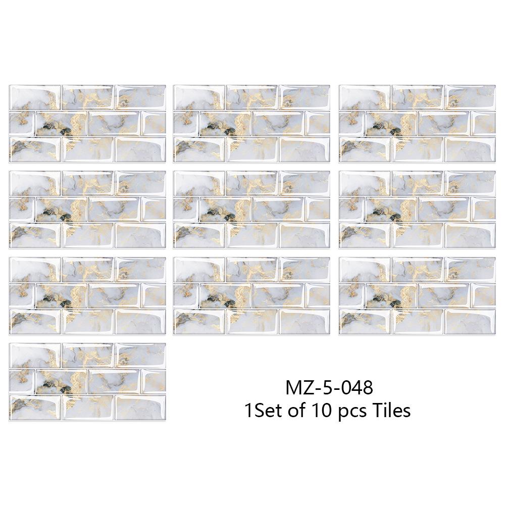 10Pcs15cmX30cm DIY Мраморные наклейки на стену Имитация кирпича Украшение спальни Водонепроницаемая самоклеящаяся плитка Обои Декор кухонного шкафа