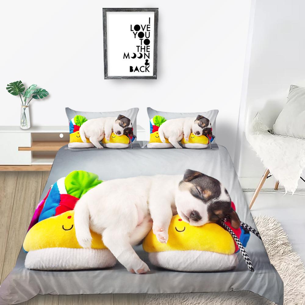 Новая мода 3D одеяла с принтом собак Loverly Комплект постельного белья Чехол Высококачественный чехол для постельного белья Роскошный домашний текстиль Полиэстер