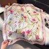 Шелковый платок 70 см Женский Французский Элегантный Платок с Мелким Цветочным Принтом Маленький Квадратный Платок с Головным Убором