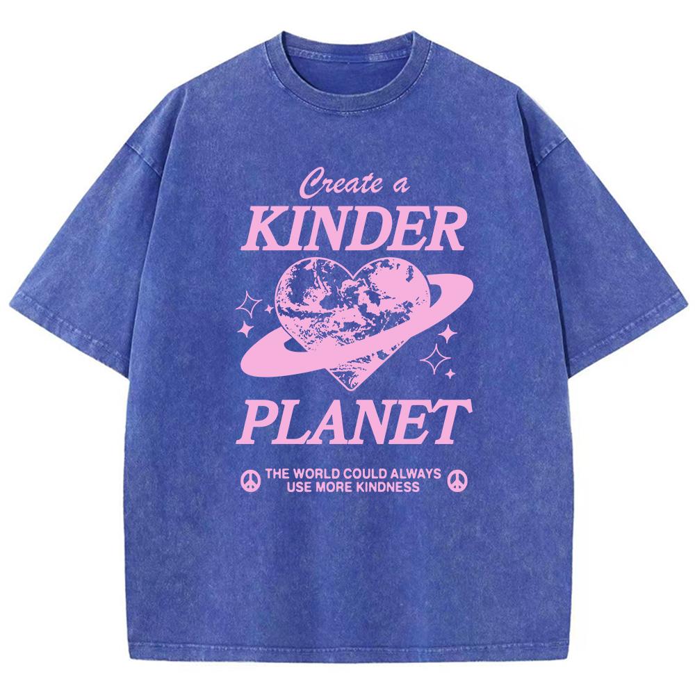 Geeate A Kinder Planet Pink Print Мужская футболка Одежда Мультяшная удобная футболка с круглым вырезом Футболки в стиле ретро