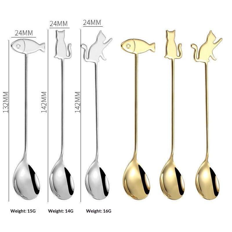 Chic and Fun Cat Shaped Spoon in 304 Stainless Steel for Dessert Delights