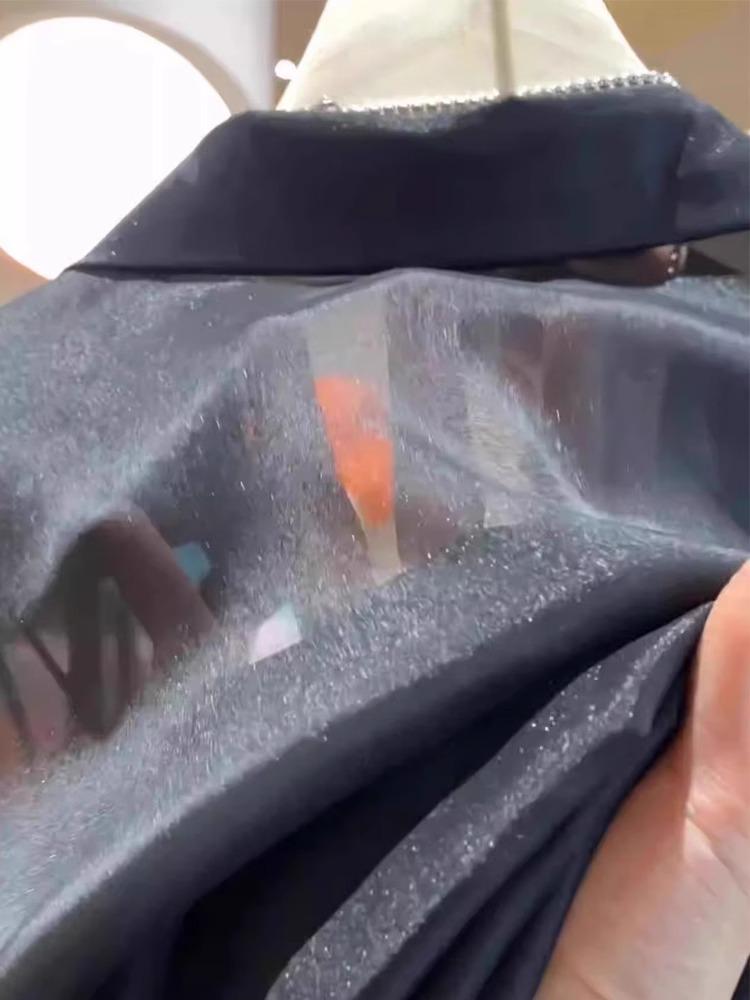 Французская Мода Перламутровая Пряжа Женский Летний Кардиган с Длинным Рукавом из Ледяного Шелка