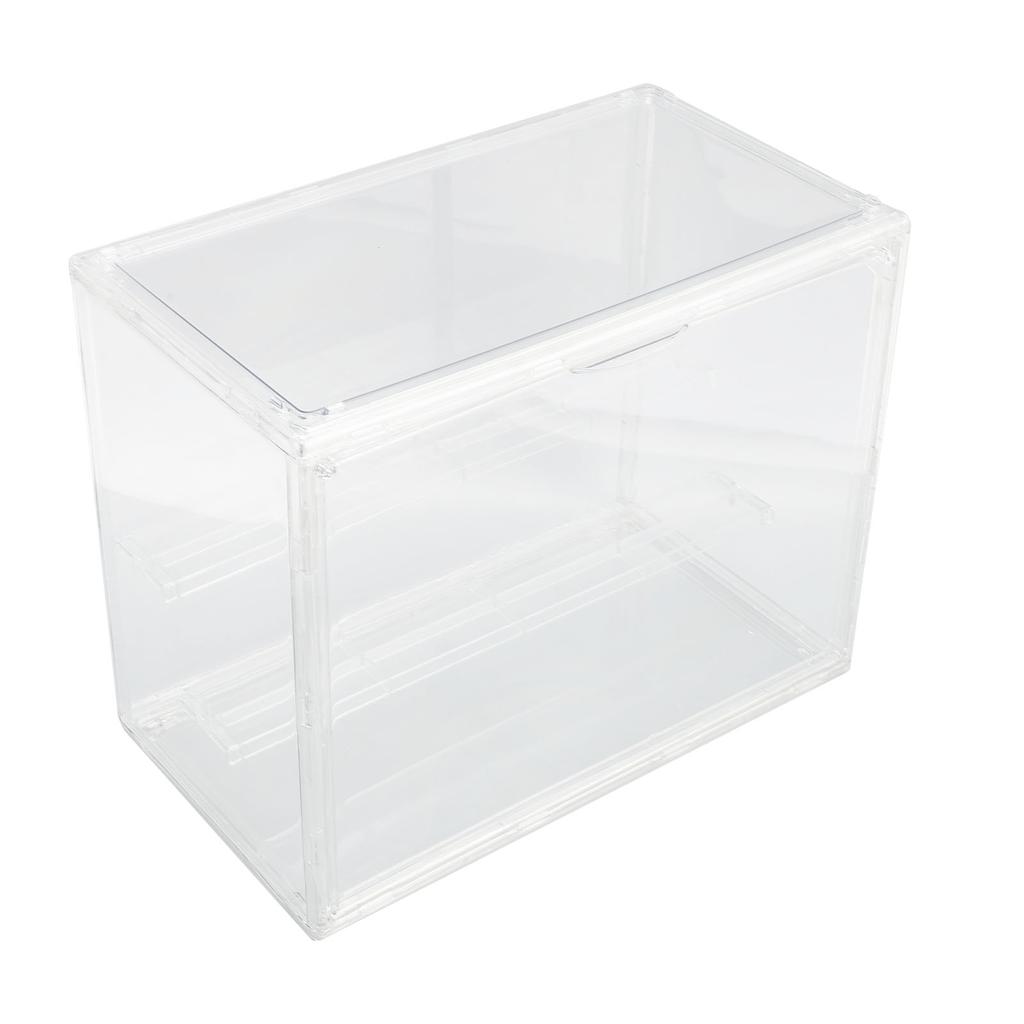 Clear Display Case for Miniature Figures PET Stackable Display Box with Magnetic Door Detachable