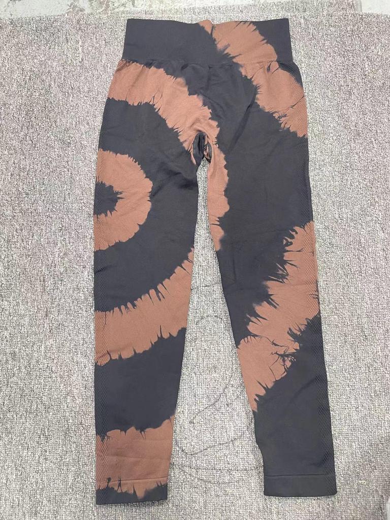 High-Waisted Tie-Dye Yoga Pants - Breathable, Peach Hip Design, Seamless Fitness Leggings for Women